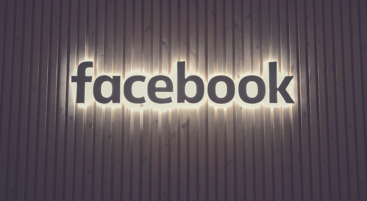 glowing facebook sign